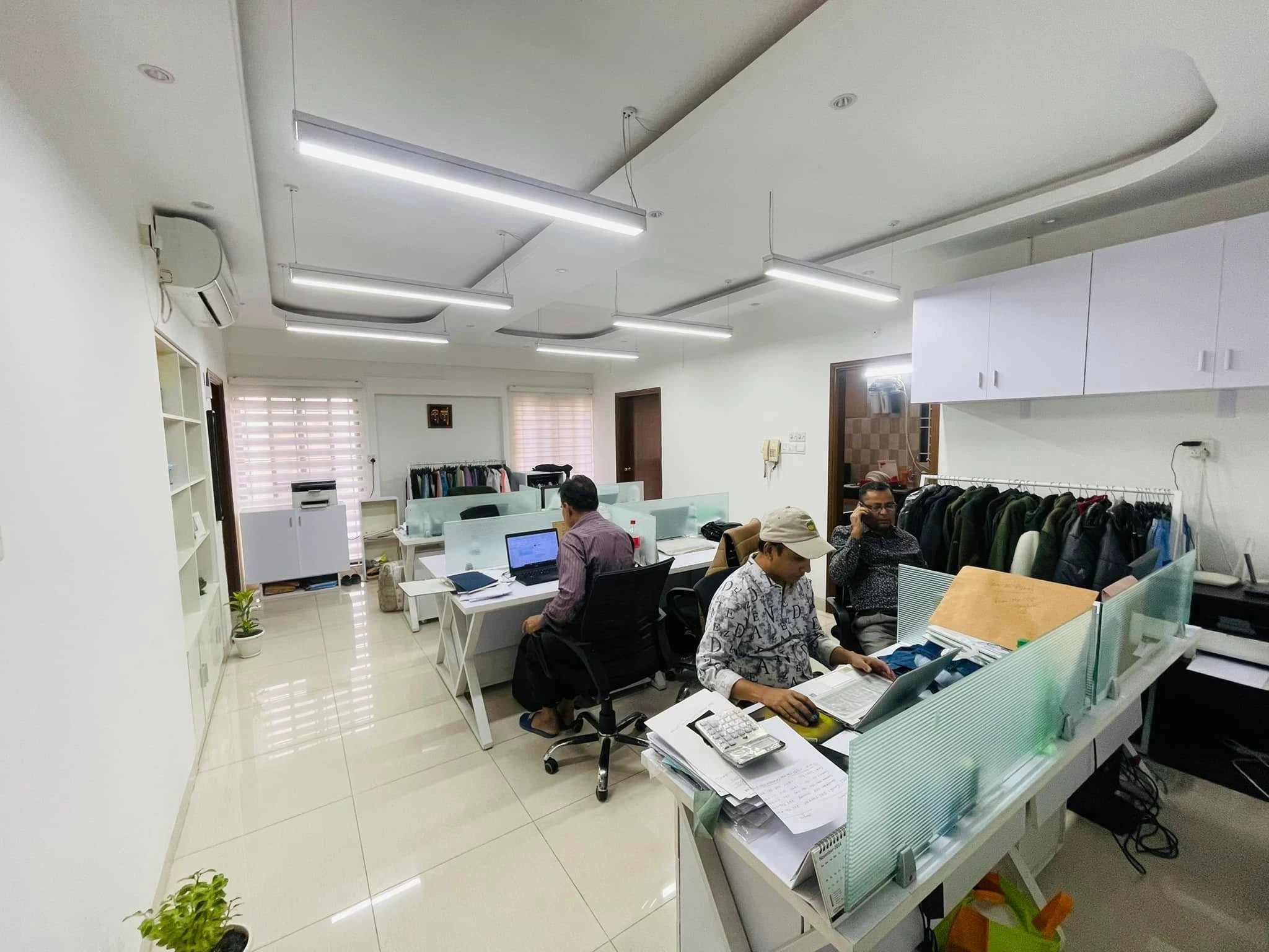 working at office